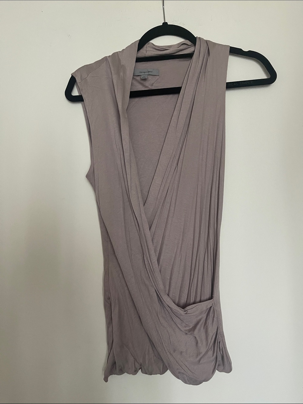 Classiques Entier Sleeveless Draped Surplice Tank - Taupe